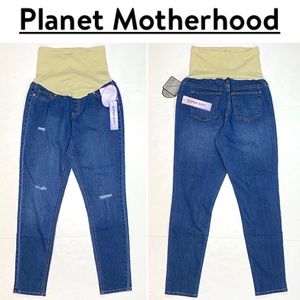 Planet Motherhood Maternity Distressed Denim